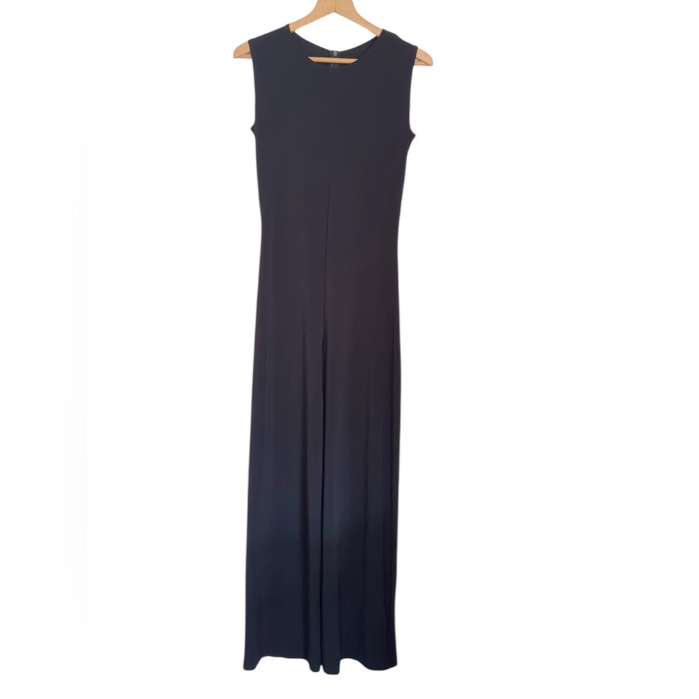 Kamalikulture Womens Black Sleeveless Classic Wide-Leg Jumpsuit size S